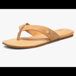 NWT UGG Women’s Tuolumne Leather Flip Flop Sandal size 6 Almond